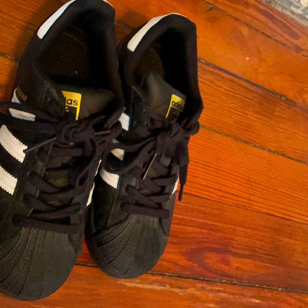 Black and white adidas.